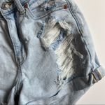 American Eagle Outfitters • Destroyed Cuffed Light Blue Mom Shorts Photo 13