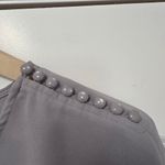 Lands' End  Womens Blouse Plus Size 22W Gray Chiffon Button LS Lightweight Preppy Photo 7