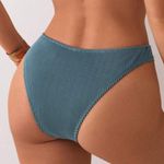 Stylish Ribbed Bikini Set in Teal Blue Size L Photo 1