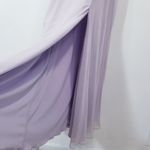 Dessy Collection Vivian Diamond Fit & Flare Long Gown Slit Bridesmaid Wedding Purple Size 10 Photo 3