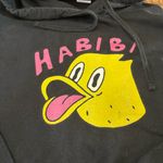 Quackity Duck Habibi Black Yellow Streetwear Quirky Hoodie Womens Small Photo 1