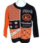 Tito's Handmade Vodka XSmall Orange Black Ugly Christmas Sweater Austin Texas Size M Photo 0