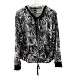 Victoria's Secret Victoria’s Secret Black & White Marble Swirl Mesh Sport Drawstring Hoodie S Photo 2