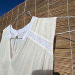 120% Lino 42 S White Sleeveless Lace Linen Silk Dress Made In Italy Photo 8