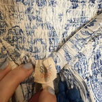 Surf Gypsy  Blue and White Paisley Print Pull-On Pants. Photo 6