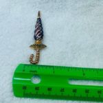 Umbrella Jewelry Pin Brooch Gold and Iridescent Purple Shade Color Vintage Photo 11