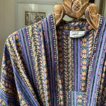 Vintage 90s Jacobson’s Lightweight Tribal Print Robe Purple Green Tan OSFM Unise Size undefined Photo 2