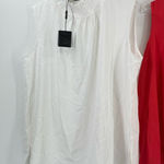 Ming Wang  X 2 Smocked Neckline Crepe de Chine Blouse size large Photo 0