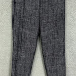 J.Crew Womens 6 Pants Blue Herringbone Linen Blend Quiet Luxury Preppy Career Photo 0