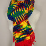 Handmade Multicolor Rainbow Crochet Scarf Photo 0