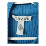 Chaus Mock neck, long sleeve silk blue shirt‎ size medium NWT Photo 3