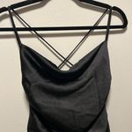 Meshki  Sydney Straight Neck Slip Maxi Dress, Black, Size L Photo 3