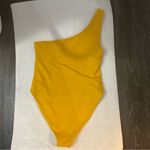 Zaful Yellow One Shoulder Swimsuit S Resortwear Vacation Dopamine Mermaid Siren Photo 3