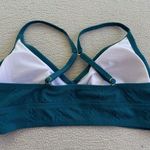 Freshwater Bikini Banded Long Top Sz M Adjustable Strap Teal Snakeskin Texture Green Size M Photo 11