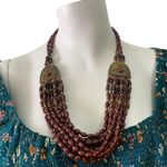 Multi Strand Southwest Style Seed Bead Boho Statement Necklace Bohemian Photo 0