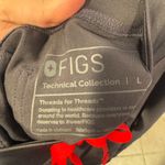 FIGS  Charcoal Straight Leg Scrubs with Red Drawstring Photo 2