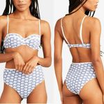 Roller Rabbit  bikini set high waisted bottoms triangle tie top elephants print Photo 1