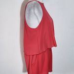 Tyche  Coral Pink Sleeveless Romper Size Small High neck Flowy Rose Romper Photo 4