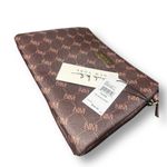 Nicole Miller  NWT Brown Logo Crossbody Bag Coin Pouch Zip Purse Gold Hardware Photo 4