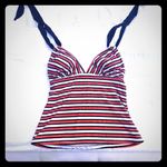 Anne cole Signature Tankini Retro Stripe Top Black Orange Women's Size S Photo 1