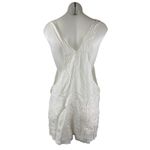 We Wore What  100% Linen Women's White Sleeveless Playsuit Overalls Romper Shorts L Photo 1