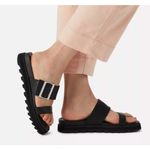 Sorel NWOB Roaming Leather Platform Sandals Oversized Buckle in Black Women's 9 Photo 0