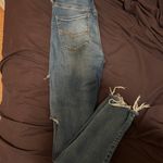 American Eagle Outfitters Ripped Blue Skinny Jeans Photo 2