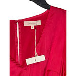 Fanco Women Romper Sheer V Neck Lace Long Sleeve Tie Waist Red Sz. Medium NWT Photo 4