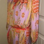 Chelsea and Violet High Low Lavender, Orange & Yellow Aztec Print Dress Size M Photo 0