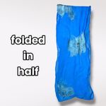 Blue Sheer Silky Scarf Beaded Felted Accents Artistic Lightweight Shawl Photo 7