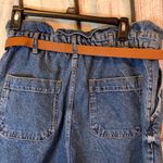 ZARA  Paper Bag Waist Medium-Wash High-Waist Shorts with Belt Size 10 Photo 6