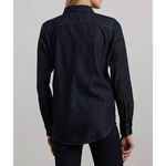 Ralph Lauren Lauren  Denim Button Shirt Dark Rinse Wash Long Sleeve Womens Medium Photo 1