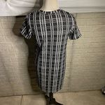 ZARA  Trafaluc Womens Black White Plaid Jacquard Check‎ Shift Dress Size Medium Photo 2