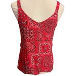 No Boundaries  Red Bandana Sleeveless Button Down Festival Western Top Size X-Sma Photo 6