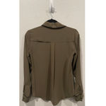 EXPRESS The Portofino Shirt Slim Fit Khaki Black Blouse Photo 2