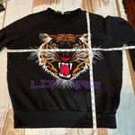 Lovers + Friends  Wildcat Tiger LOVERS Jeweled Black Sweatshirt Photo 8