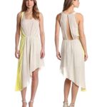 BCBGeneration Asymmetrical Hem Open Back High Low Dress in Chalk Grey/Yellow Photo 13