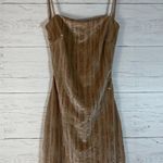 Love Squared Dress Womens S tan glittery Mini Slip Backless Club Party NWT Photo 3