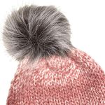 Handmade pom hat rose pink knit slouchy removable faux fur pompom adult winter Photo 10
