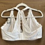 NWT Curvy Couture Unlined Lace Micro Bralette With Rocker Wire Size 44DDD White Photo 2