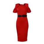 Black Faux Pearl Bowknot Wide Belt Elegant Solid Color Elastic Waistband Classic Coat Dress Belt Women Photo 4