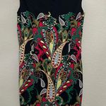 Jude Connally Dress Size Small Colorful Paisley Sleeveless Stretch Shift USA Black Photo 0