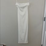 WHOIAM white bodycon strapless dress ribbed cuff top Size 6 Photo 3