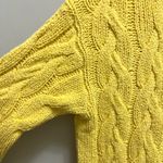 RE/DONE  Cable Knit Organic Cotton Blend Sweater in Buttercream Yellow Size S Photo 4