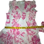 Eliza J Pink Floral Ruffle Midi Dress NWT Size 10 – High-Low Hem & Tie Waist Photo 5