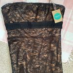 Badgley Mischka Vintage 80s Black Lace Rhinestone Formal Gown Prom Homecoming Photo 3