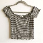 Brandy Melville John Galt () Top Striped Off Shoulder Cropped Tee One Size EUC Photo 0
