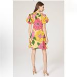 BANJANAN Yellow Pink Bright Florals Puff
Sleeves Mini Gracia Dress Size XS Photo 1