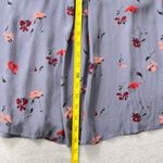 Lucky Brand Floral Button Front Blouse Womens 3X Gray Viscose Long Sleeve Photo 8
