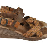 Keen  Skyline Wedge‎ Sandal Brown Fabric Leather Strap Sandals Heels Women's 8.5 Photo 0